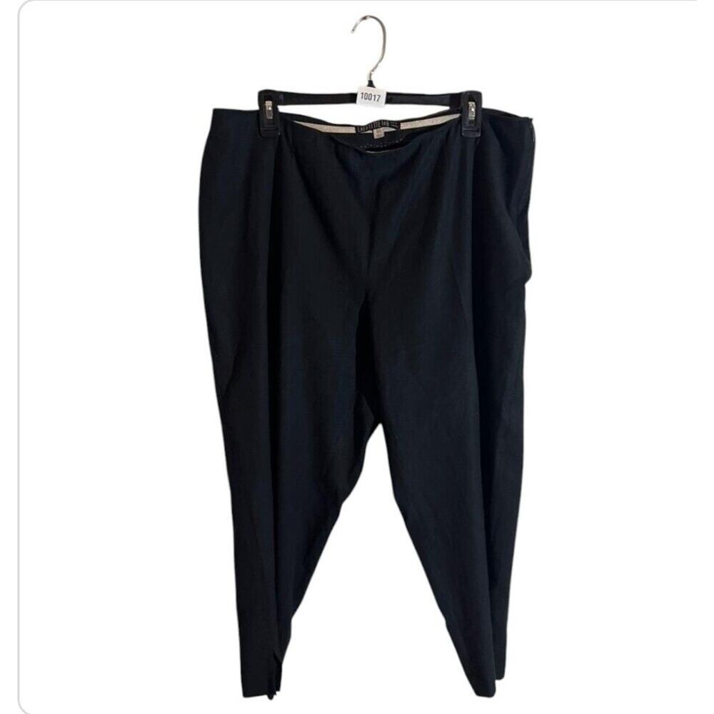 Lafayette 148 Skinny Pants Womens Size 16 Black Cropped Side Zip Casual Career